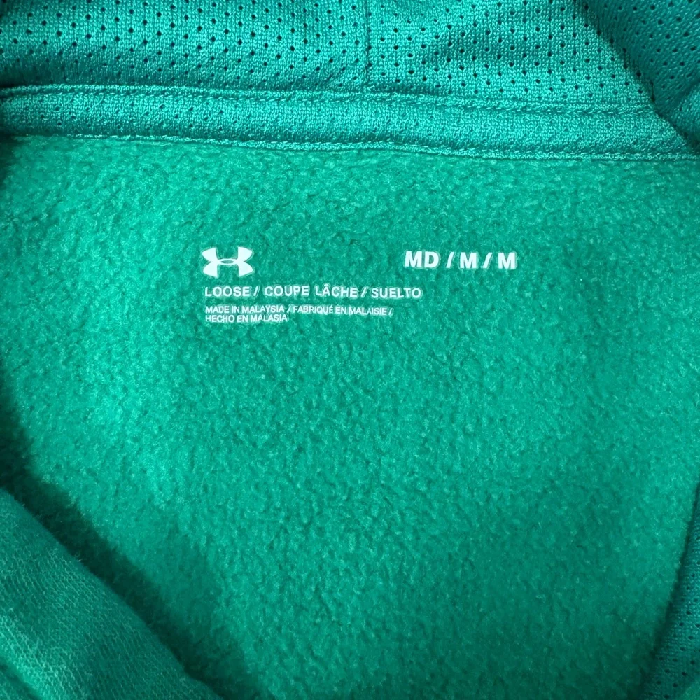 Under Armour Green Hoodie Sweatshirt with White Logo Mens medium - Picture 5 of 7